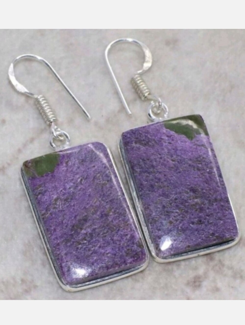 Purpurite Gemstone Jewelry 925 Sterling Silver Handmade Drop Dangle Earrings